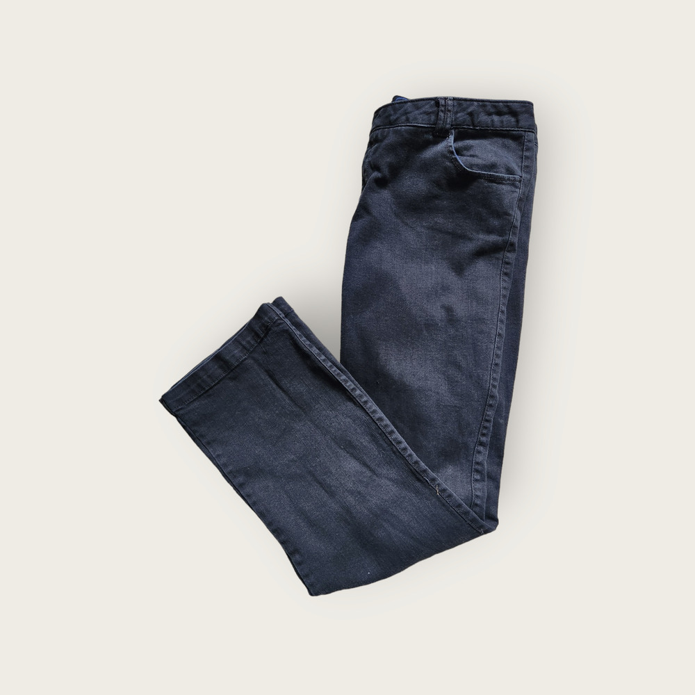 American Eagle Womens Mid-Rise Black Straight Jeans Size 14 - Picture 4 of 9